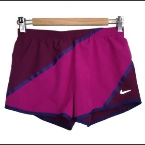 NIKE Pink & Maroon DRI-FIT Running Shorts